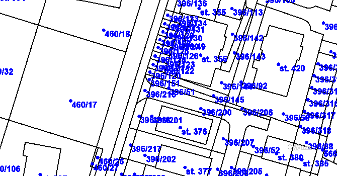 Parcela st. 396/51 v KÚ Loučná pod Klínovcem, Katastrální mapa