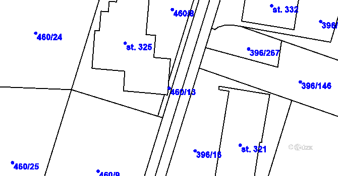 Parcela st. 460/13 v KÚ Loučná pod Klínovcem, Katastrální mapa