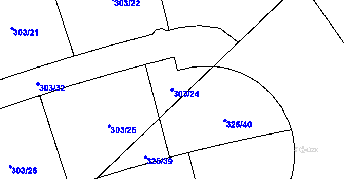 Parcela st. 303/24 v KÚ Loučná pod Klínovcem, Katastrální mapa
