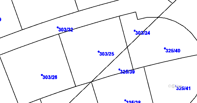 Parcela st. 303/25 v KÚ Loučná pod Klínovcem, Katastrální mapa