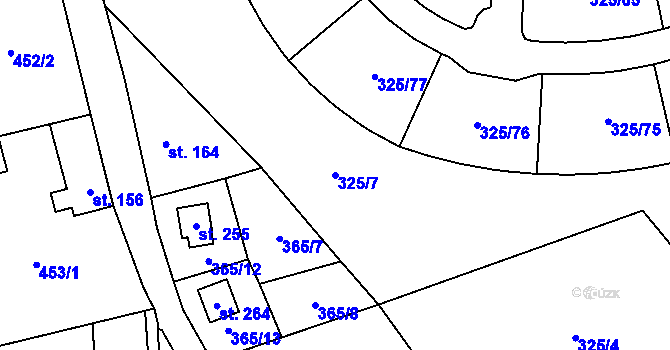 Parcela st. 325/7 v KÚ Loučná pod Klínovcem, Katastrální mapa