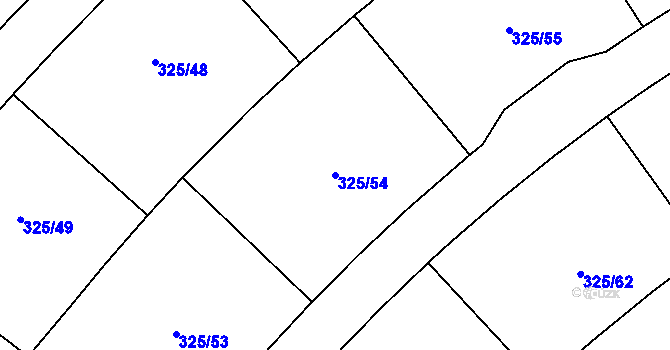 Parcela st. 325/54 v KÚ Loučná pod Klínovcem, Katastrální mapa