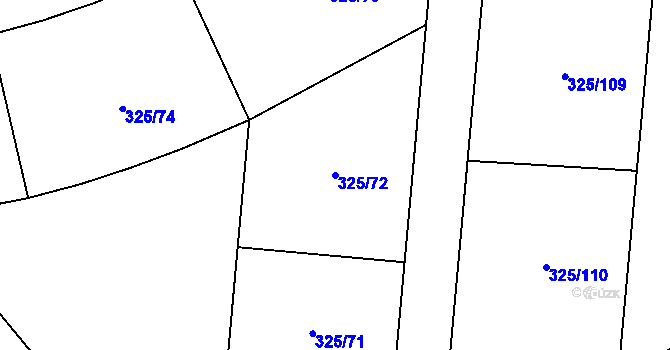 Parcela st. 325/72 v KÚ Loučná pod Klínovcem, Katastrální mapa