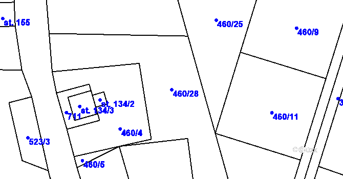 Parcela st. 460/28 v KÚ Loučná pod Klínovcem, Katastrální mapa