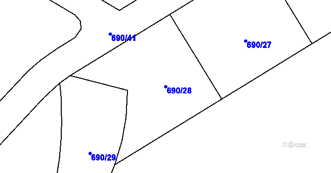 Parcela st. 690/28 v KÚ Loučná pod Klínovcem, Katastrální mapa