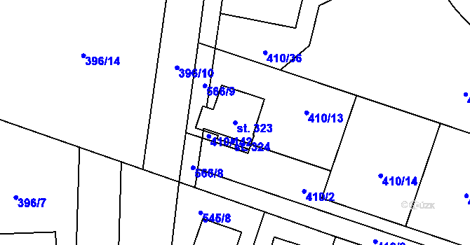 Parcela st. 323 v KÚ Loučná pod Klínovcem, Katastrální mapa