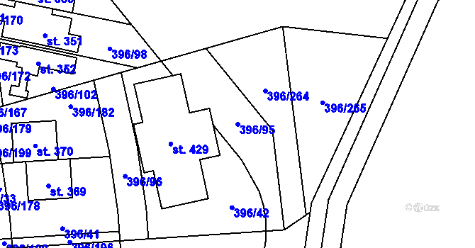 Parcela st. 396/95 v KÚ Loučná pod Klínovcem, Katastrální mapa