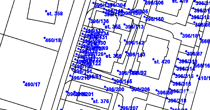 Parcela st. 396/101 v KÚ Loučná pod Klínovcem, Katastrální mapa