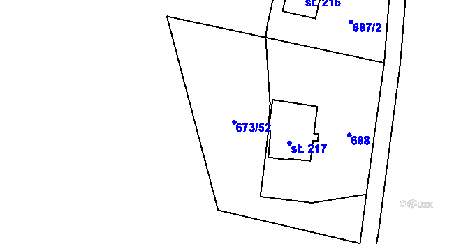 Parcela st. 673/52 v KÚ Loučná pod Klínovcem, Katastrální mapa