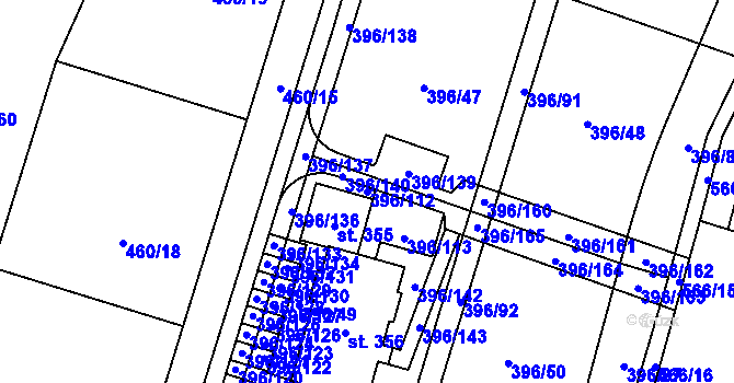 Parcela st. 396/112 v KÚ Loučná pod Klínovcem, Katastrální mapa