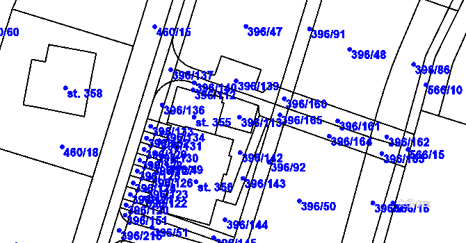 Parcela st. 396/113 v KÚ Loučná pod Klínovcem, Katastrální mapa