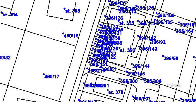 Parcela st. 396/123 v KÚ Loučná pod Klínovcem, Katastrální mapa