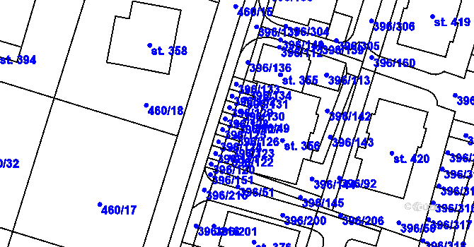 Parcela st. 396/127 v KÚ Loučná pod Klínovcem, Katastrální mapa