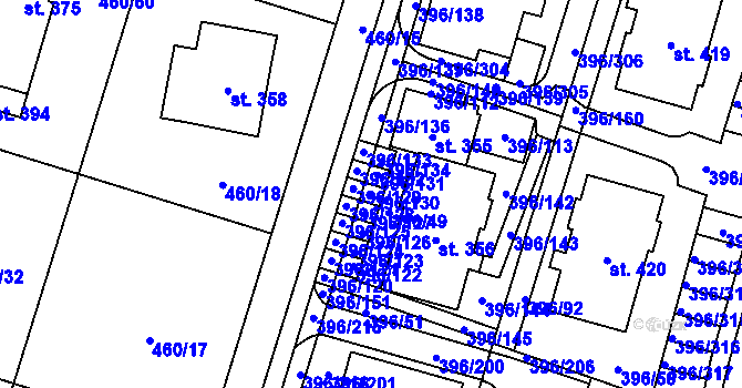 Parcela st. 396/130 v KÚ Loučná pod Klínovcem, Katastrální mapa