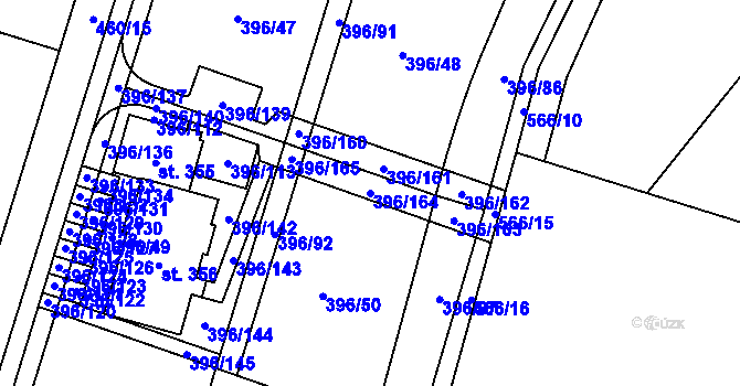 Parcela st. 396/164 v KÚ Loučná pod Klínovcem, Katastrální mapa