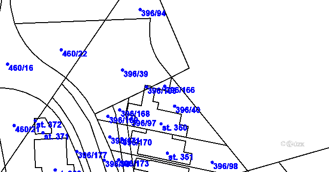 Parcela st. 396/166 v KÚ Loučná pod Klínovcem, Katastrální mapa