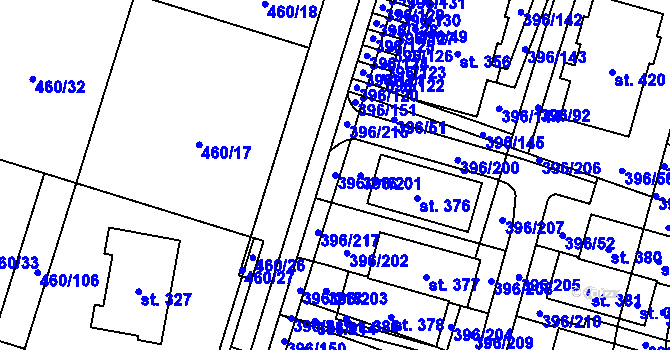 Parcela st. 396/216 v KÚ Loučná pod Klínovcem, Katastrální mapa