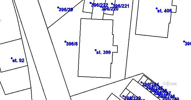 Parcela st. 399 v KÚ Loučná pod Klínovcem, Katastrální mapa
