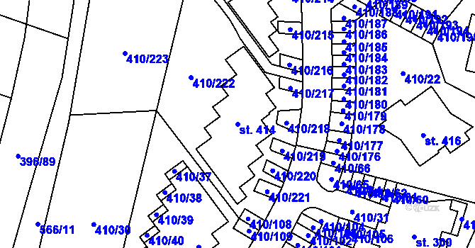 Parcela st. 414 v KÚ Loučná pod Klínovcem, Katastrální mapa