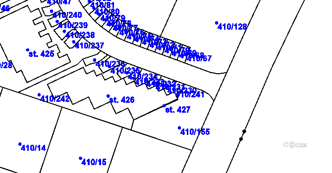 Parcela st. 410/230 v KÚ Loučná pod Klínovcem, Katastrální mapa