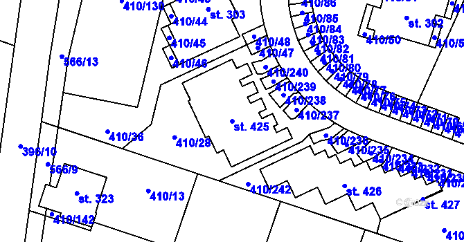 Parcela st. 425 v KÚ Loučná pod Klínovcem, Katastrální mapa