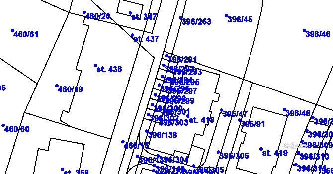Parcela st. 396/297 v KÚ Loučná pod Klínovcem, Katastrální mapa