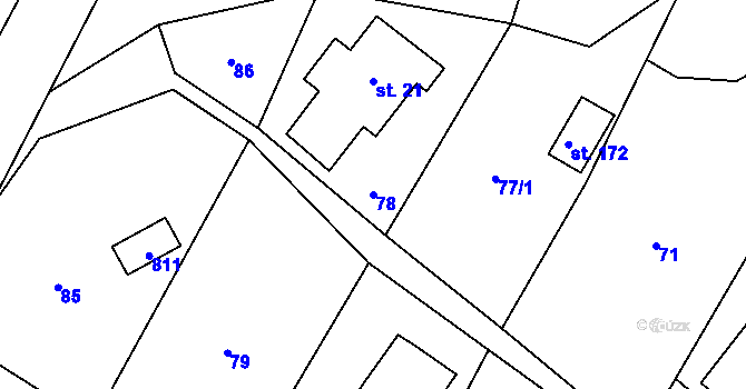 Parcela st. 78 v KÚ Filipová, Katastrální mapa