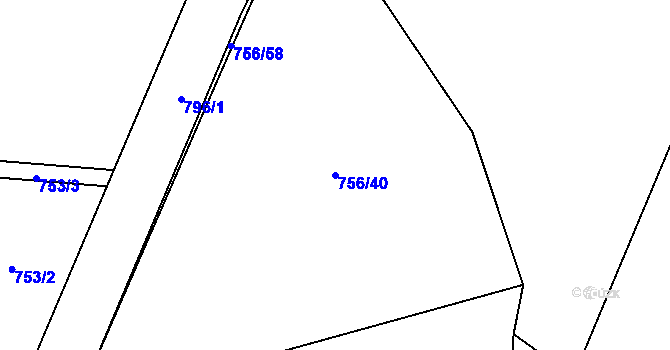 Parcela st. 756/40 v KÚ Filipová, Katastrální mapa