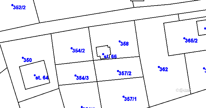 Parcela st. 66 v KÚ Kouty nad Desnou, Katastrální mapa