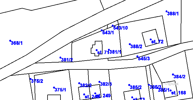 Parcela st. 71 v KÚ Kouty nad Desnou, Katastrální mapa