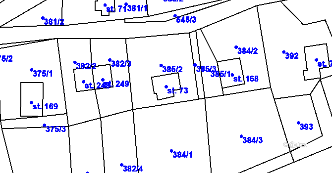 Parcela st. 73 v KÚ Kouty nad Desnou, Katastrální mapa