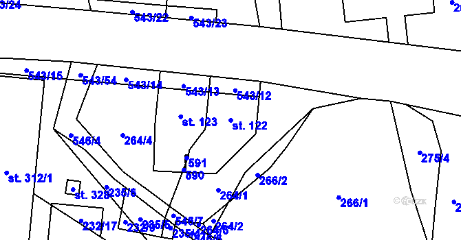 Parcela st. 122 v KÚ Kouty nad Desnou, Katastrální mapa
