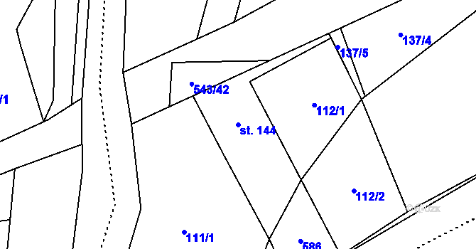 Parcela st. 144 v KÚ Kouty nad Desnou, Katastrální mapa