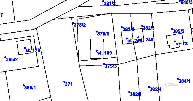 Parcela st. 169 v KÚ Kouty nad Desnou, Katastrální mapa