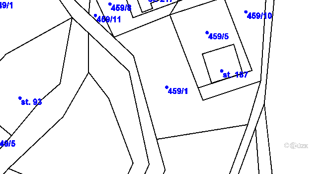 Parcela st. 459/1 v KÚ Kouty nad Desnou, Katastrální mapa