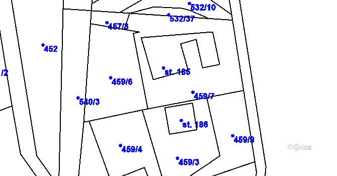 Parcela st. 459/2 v KÚ Kouty nad Desnou, Katastrální mapa