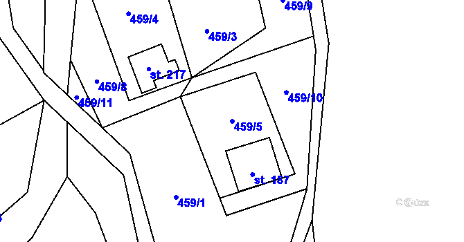 Parcela st. 459/5 v KÚ Kouty nad Desnou, Katastrální mapa