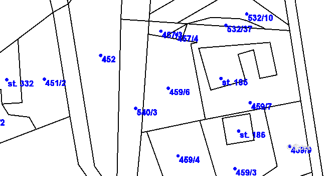 Parcela st. 459/6 v KÚ Kouty nad Desnou, Katastrální mapa
