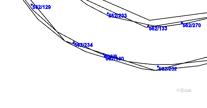 Parcela st. 562/9 v KÚ Kouty nad Desnou, Katastrální mapa
