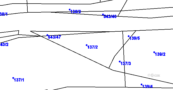 Parcela st. 137/2 v KÚ Kouty nad Desnou, Katastrální mapa