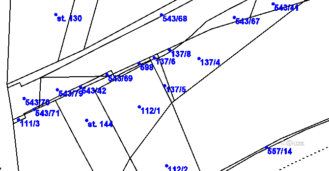 Parcela st. 137/5 v KÚ Kouty nad Desnou, Katastrální mapa