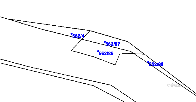 Parcela st. 562/86 v KÚ Kouty nad Desnou, Katastrální mapa