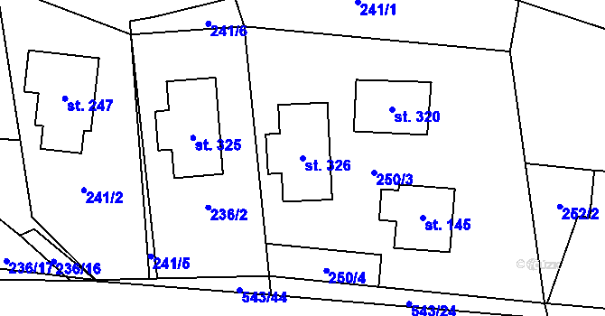 Parcela st. 326 v KÚ Kouty nad Desnou, Katastrální mapa