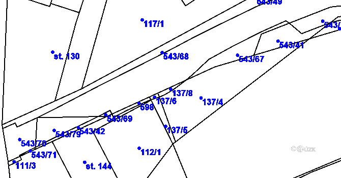 Parcela st. 137/8 v KÚ Kouty nad Desnou, Katastrální mapa