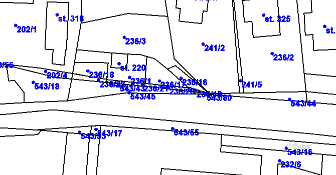 Parcela st. 236/20 v KÚ Kouty nad Desnou, Katastrální mapa