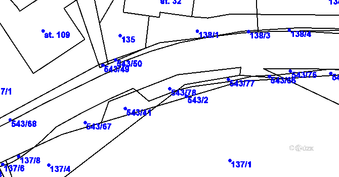 Parcela st. 543/78 v KÚ Kouty nad Desnou, Katastrální mapa