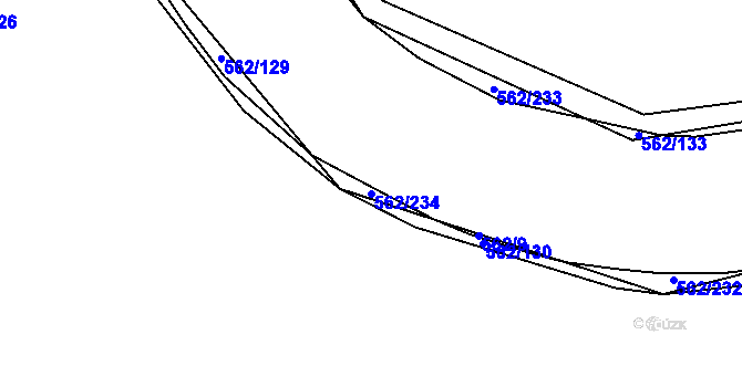 Parcela st. 562/234 v KÚ Kouty nad Desnou, Katastrální mapa