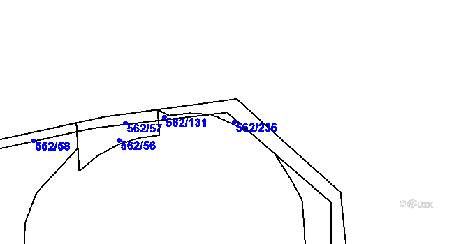 Parcela st. 562/236 v KÚ Kouty nad Desnou, Katastrální mapa