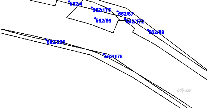 Parcela st. 562/176 v KÚ Kouty nad Desnou, Katastrální mapa