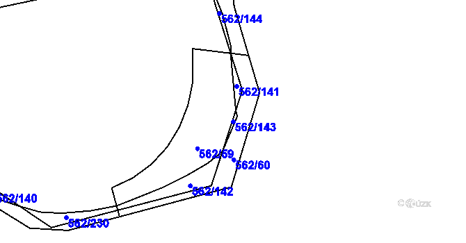 Parcela st. 562/143 v KÚ Kouty nad Desnou, Katastrální mapa